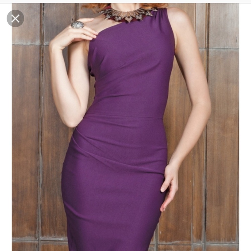 Stop staring gathered Ava dress eggplant sz Small